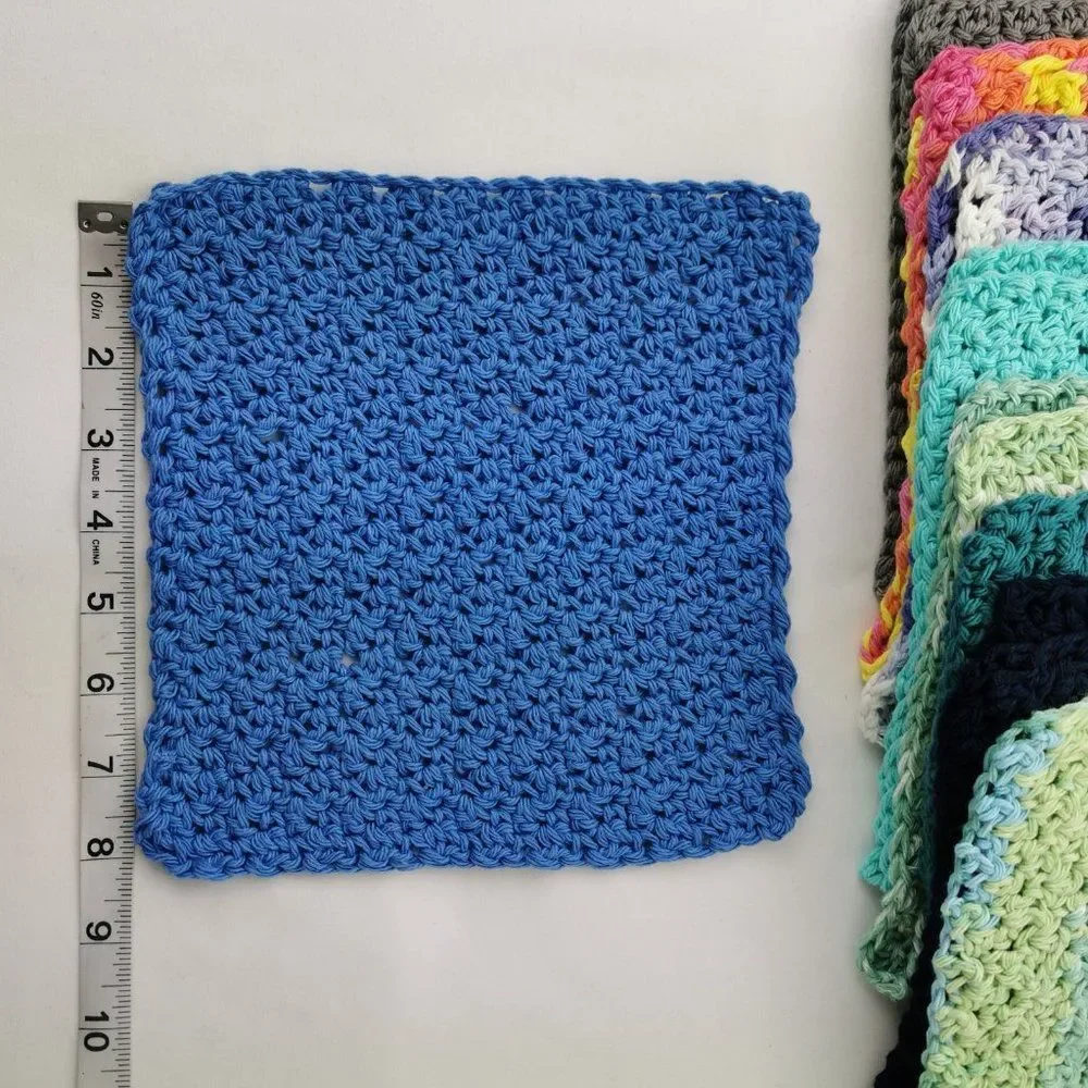 Handmade Crochet Wash Clothes, set  of 2, 100% cotton - Picture 5 of 14